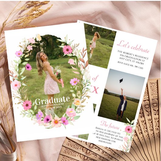 Invitation Wildflower Graduation Party photo