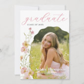Invitation Wildflower Graduation Party Photo Collage (Devant)