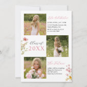 Invitation Wildflower Graduation Party Photo Collage (Dos)
