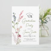 Invitation Wildflower Illustration Graduation Invite (Debout devant)