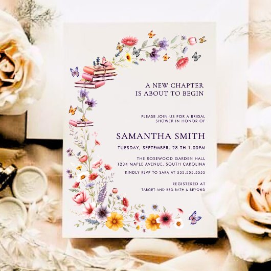 Invitation Wildflower Lavender New Chapter Bridal Shower