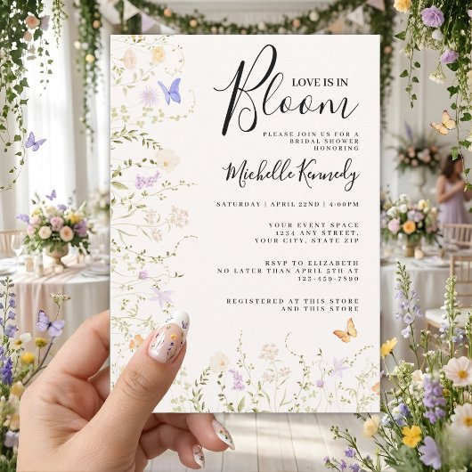 Invitation Wildflower Love Is In Bloom Bridal Shower 