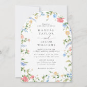 Invitation Wildflower Meadow Arch Photo Wedding (Devant)