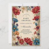 Invitation Wildflower Meadow Baby Shower (Devant)
