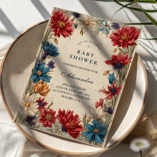 Invitation Wildflower Meadow Baby Shower