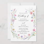 Invitation Wildflower Meadow Garden Wreath Wedding (Devant)
