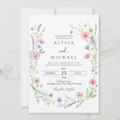 Invitation Wildflower Meadow Garden Wreath Wedding (Devant)
