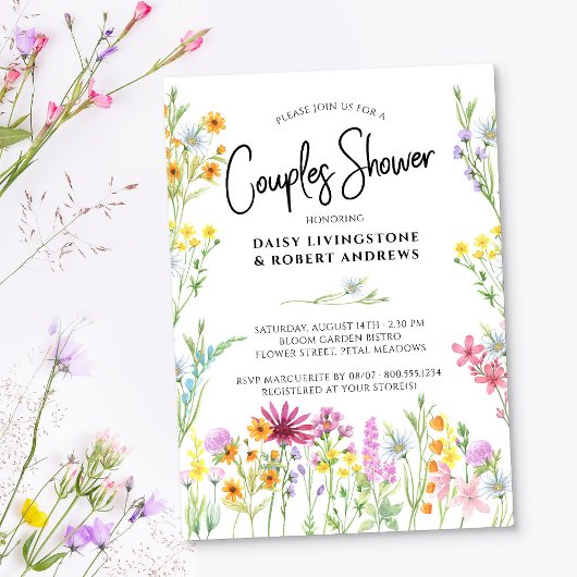 Invitation Wildflower Meadow Jolie Couples Floral Douche