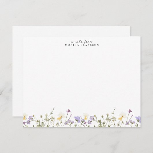 Invitation Wildflower Meadow Note Card (Devant / Derrière)