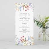 Invitation Wildflower Meadow Wedding Program (Debout devant)