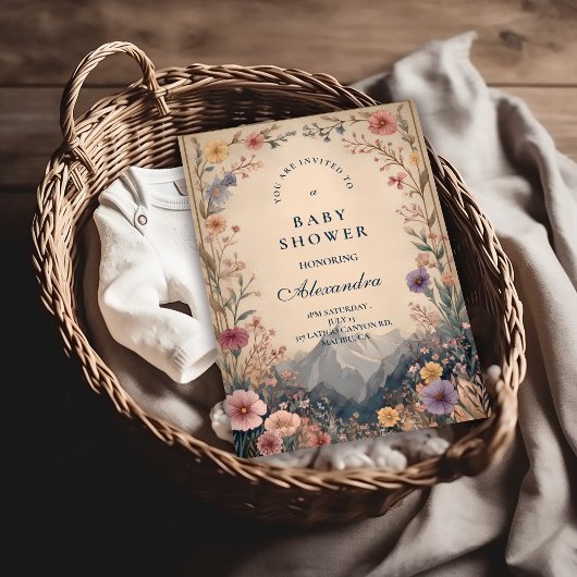 Invitation Wildflower Mountain Baby Shower