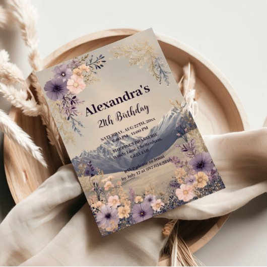 Invitation Wildflower Mountain Milestone Celebration