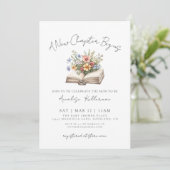 Invitation Wildflower New Chapter Book Bridal Shower (Debout devant)