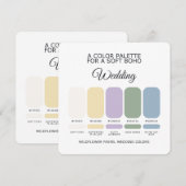 Invitation Wildflower Pastel Wedding Color Palette Card (Devant / Derrière)
