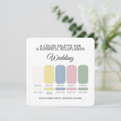 Invitation Wildflower Pastel Wedding Color Palette Card (Debout devant)