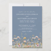 Invitation Wildflower Periwinkle Floral Wedding (Devant)