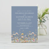 Invitation Wildflower Periwinkle Floral Wedding (Debout devant)