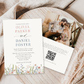 Invitation Wildflower QR Code Photo Wedding