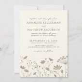 Invitation Wildflower Simple Minimalist Floral Wedding (Devant)