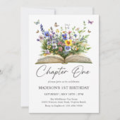 Invitation Wildflower Storybook Chapter One First Birthday (Devant)