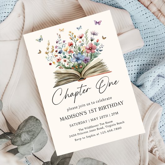 Invitation Wildflower Storybook Chapter One First Birthday