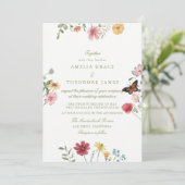 Invitation Wildflower Summer Garden Wedding (Debout devant)
