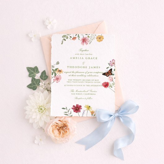 Invitation Wildflower Summer Garden Wedding