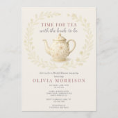 Invitation Wildflower Time for Tea QR Code Bridal Shower (Devant)