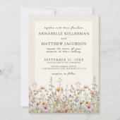 Invitation Wildflower Watercolor Boho Floral Wedding (Devant)