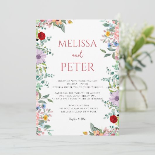 Invitation Wildflower Wedding (Debout devant)