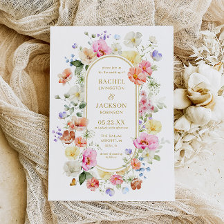 Invitation Wildflower Wedding Invite, Colorful Floral Wedding