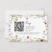 Invitation Wildflower Wedding QR RSVP Enclosure Card (Devant)