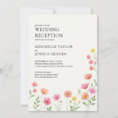 Invitation Wildflower Wedding Reception Pink Orange Floral (Devant)