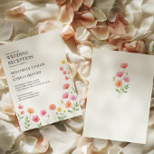 Invitation Wildflower Wedding Reception Pink Orange Floral