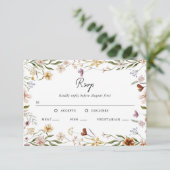 Invitation Wildflower Wedding RSVP Meal Choice Enclosure Card (Debout devant)