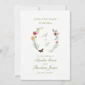 Invitation Wildflower Wedding Save the Date Card (Devant)