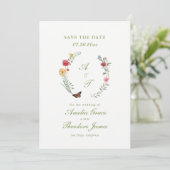 Invitation Wildflower Wedding Save the Date Card (Debout devant)
