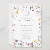 Invitation Wildflower Whimsy Watercolor Elegant Chic Wedding (Devant)