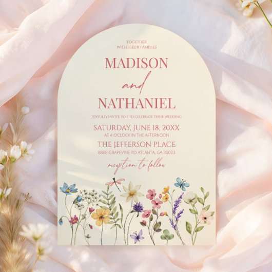 Invitation Wildflower Wild Flower Floral Garden Wedding
