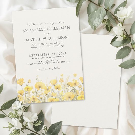 Invitation Wildflower Yellow Floral Wedding