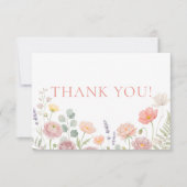 Invitation Wildflowers Baby Shower Thank You Card (Devant)