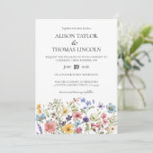 Invitation Wildflowers butterfly and dragonfly Wedding (Debout devant)