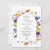 Invitation Wildflowers Elegant Modern Budget QR Code Wedding (Devant)