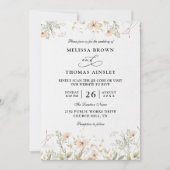 Invitation Wildflowers Elegant Modern Budget QR Code Wedding (Devant)