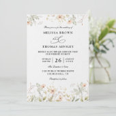 Invitation Wildflowers Elegant Modern Budget QR Code Wedding (Debout devant)