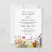 Invitation Wildflowers Elegant Modern Budget QR Code Wedding (Devant)