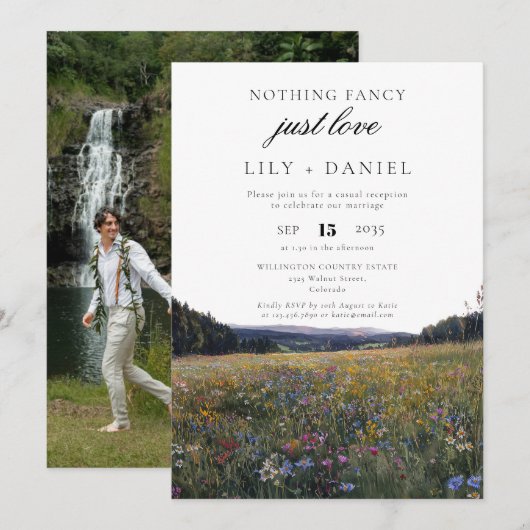 Invitation Wildflowers Elopement  Wedding Reception Photo (Devant / Derrière)