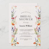 Invitation wildflowers Floral Bridal Tea Fiesta Brunch Ducha (Devant / Derrière)