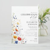 Invitation Wildflowers Floral Celebration of Life Funeral (Debout devant)