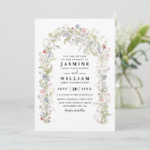 Invitation Wildflowers Garden Arch Rustic QR Code Wedding (Debout devant)